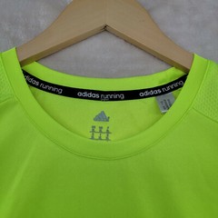 Adidas Response Running Men Size XL Solid Yellow Short Sleeve Crew-Neck T-Shirt