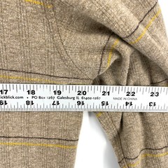 Prana Mens Brown Striped Ribbed Long Sleeve Shirt 100% Organic Cotton Size M