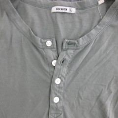 Buck Mason Henley Shirt Mens XL Green Long Sleeve 100% Cotton Casual Tee Top