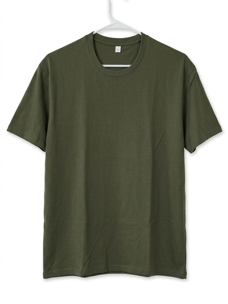 New 100% Cotton T-Shirt 180 GSM Premium Mid-Weight Blank Tee Olive Green Plain