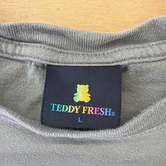 Teddy Fresh Classic Pocket Tee Embroidered Bear Green Mens Large Cotton