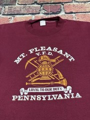 Vintage Volunteer Fire Dept 80s T Shirt Men’s Large Mount Pleasant PA Faded-Worn