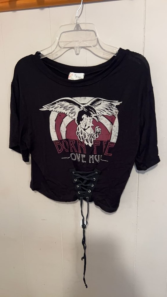 Fig & Olive Graphic Lace-Up T-Shirt