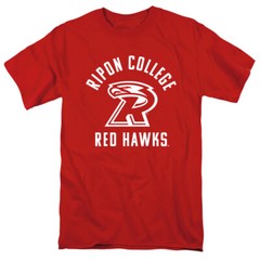 Ripon College Adult T-Shirt One Color Logo, Red, S-5XL