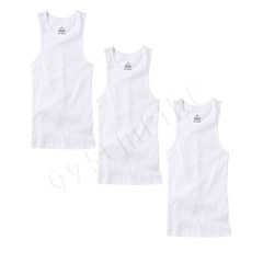3 Pack Men Tank Top White Cotton Undershirt Ribbed A-Shirt S/Medium/Large/XL