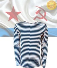 DarkBlue LongSleeve Ukrainian Army USSR Telnyashka Military Striped shirt Cotton