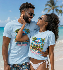 Funny Coconut Beach Shirt Good Times Tropical Vacation Summer Gift Tee – Black