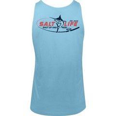Salt Life Reel Time Cotton Tank Sky Blue L Salty Saltlife Unisex Tank NWT New