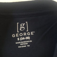 George Men’s Long Sleeve Navy Blue Stretch T-Shirt Size S (34-36) Chest 36″ NWT