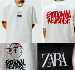 ZARA “EMOTIONAL RESPONSE” TEXTURED TEE MENS SIZE M