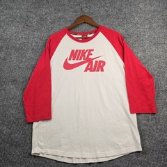 Nike Air Raglan T-Shirt Men’s XL White Red 3/4 Sleeve Baseball Graphic Tee Retro