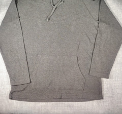 Goodthreads T- Shirt Mens LT Gray Hooded LongSleeve Knit Cotton Blend Lighweight