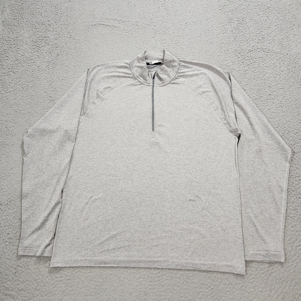 Rhone Shirt Mens Large Gray Perforated Yoke Quarter Zip Training Top Golf Travel