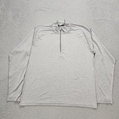 Rhone Shirt Mens Large Gray Perforated Yoke Quarter Zip Training Top Golf Travel