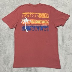 Margaritaville T Shirt Mens L Red Lone Palm Hollywood Beach Resort Tee