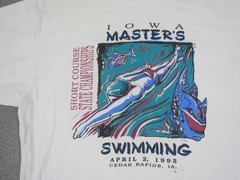 Vintage Iowa Masters Shirt Mens Extra Large XL White Swimming Championship 90s