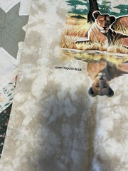 Rare Vintage 90s Liquid Blue No Pupil Lion T Shirt Single Stich AOP NWT