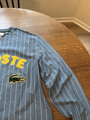 Lacoste Live men’s big logo long sleeve shirt SZ L Blue White