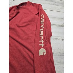 Carhartt Mens Loose Fit Long Sleeve Graphic T-Shirt Heather Red K231 Size M