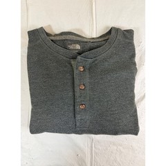 The North Face Mens FlashDry Henley Shirt Long Sleeve Gray Heather Large L/G