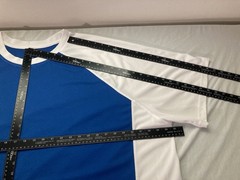 Men’s 5XL Big KingSize Island Swim Shirt Raglan Sleeve in Royal Blue & White