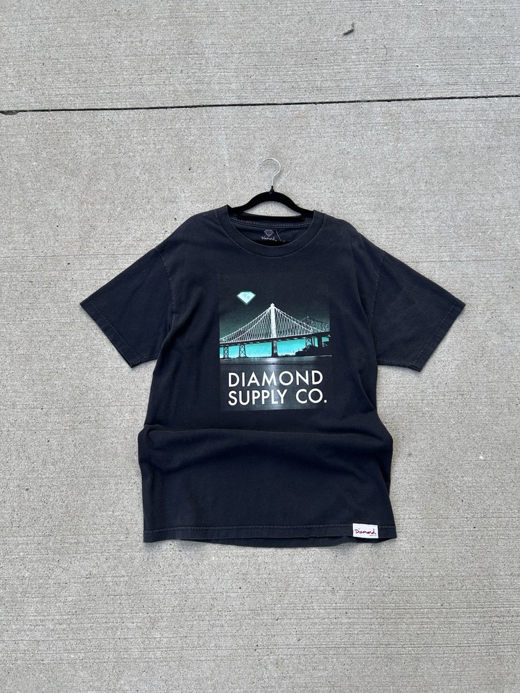 Diamond Supply Co. Bridge Graphic Black and teal size large
