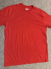 Carhartt Shirt Mens Large Tall Red Long Sleeve Logo Graphic Loose Fit K231