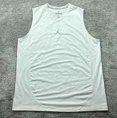 Jordan Shirt Mens XL White Jumpman Training Dri-FIT Tagless Polyester Sleeveless