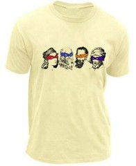 Adult Teenage Mutant Ninja Turtles Real Artists and Face Masks Cream T-Shirt Tee
