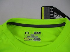 Under Armour Shirt Mens Medium Neon Yellow Athletic Short Sleeve Gym Workout