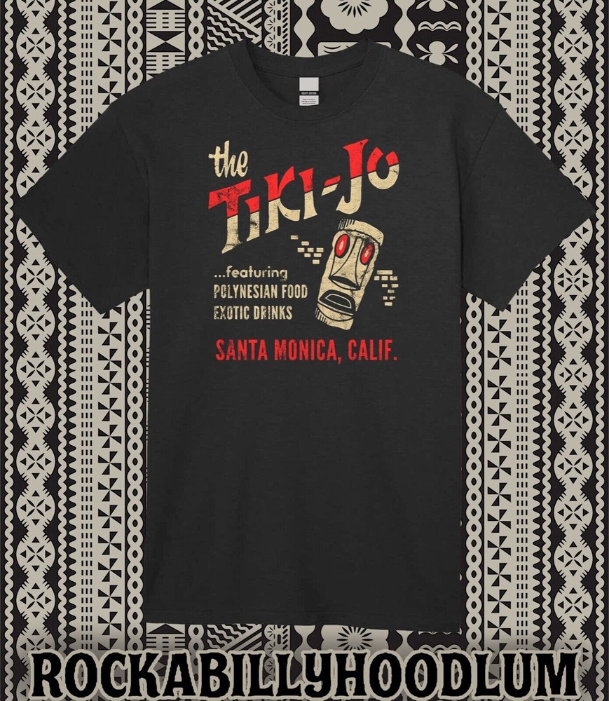 Retro Tiki Art Tee T Shirt Cotton Mug Bar Restaurant Tiki Jo Santa Monica CA