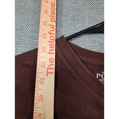 Polo Ralph Lauren Mens V-Neck T-Shirt Maroon Burgundy Cotton Pony Logo Size L