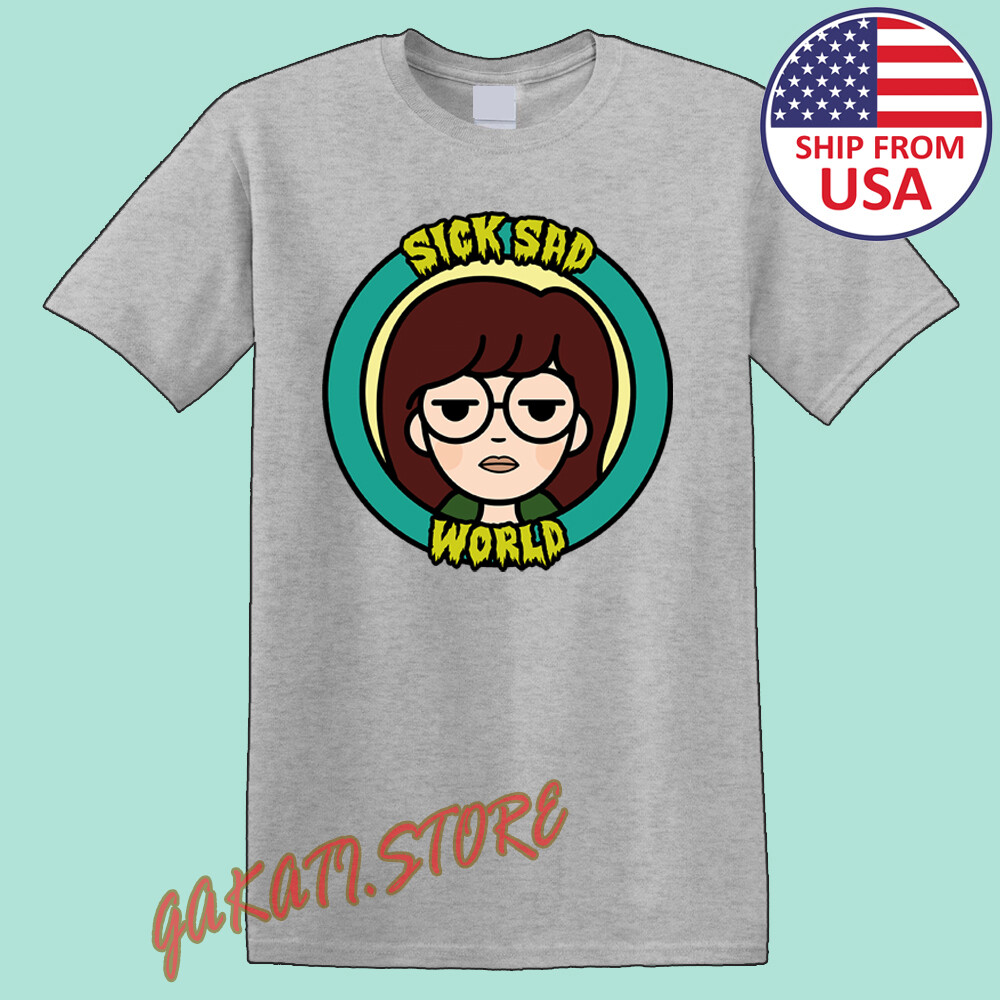 Daria Sick Sad World Men’s Grey T-Shirt Size S-5XL