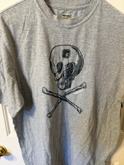 Vintage AND 1 Skull “Play At Your Own Risk” double sided gray T-Shirt Men Size L