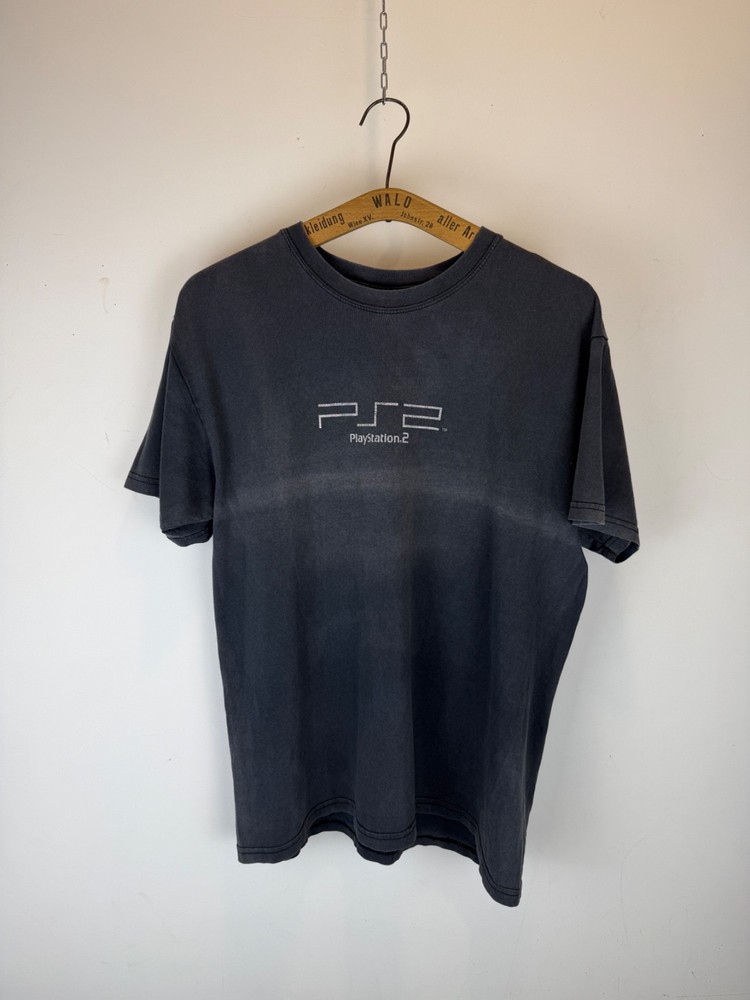 Vintage 2000s PlayStation 2 Shirt Video Game Promo PS2 Sun Faded Tee Size L