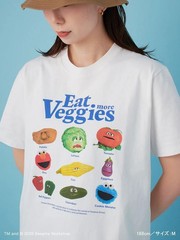 SESAME STREET [UNISEX] Printed T-shirt (PICNIC) White Size L From JP NEW