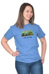 Life Is Crap Wildlife Outdoors Funny Camping Womens or Mens Crewneck T Shirt Tee