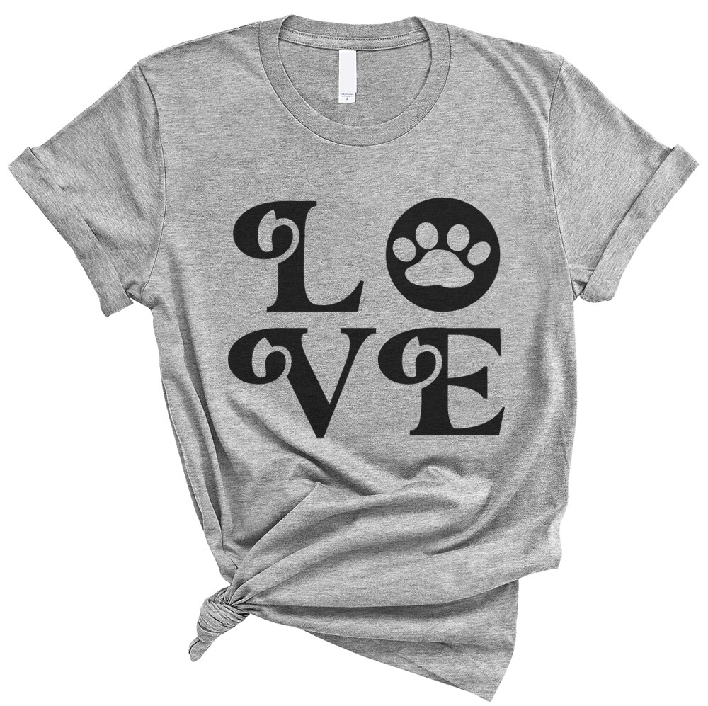 LOVE – pet dog cat lover Funny Soft Unisex Men Women Tee Shirt