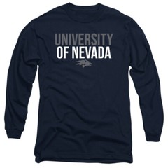 Nevada Adult Long Sleeve T-Shirt Wolf Pack Stacked, Navy, S-3XL