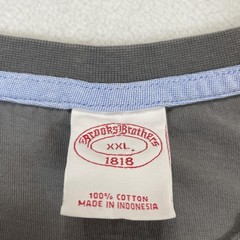 Brooks Brothers Shirt Mens 2XL Gray Long Sleeve Henley Golden Fleece Logo Tee