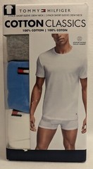 Tommy Hilfiger Men’s Classic Crew Neck Tee T-Shirts 3-Pack MED Blue Gray White M