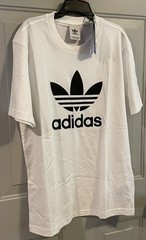 New Mens Adidas Short Sleeve Trefoil T-Shirt Size Small NWT White .