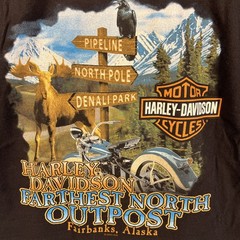 Harley-Davidson Tee Mens Small Black Short Sleeve Farthest Outpost, Fairbanks AK