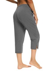 Women Capri Yoga Pants Loose Joggers Drawstring Sweatpants with Pockets