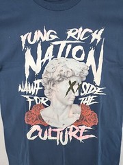 Yung Rich Nation YRN T-Shirt Medium Blue Migos Rap Hip Hop Graphic Tee