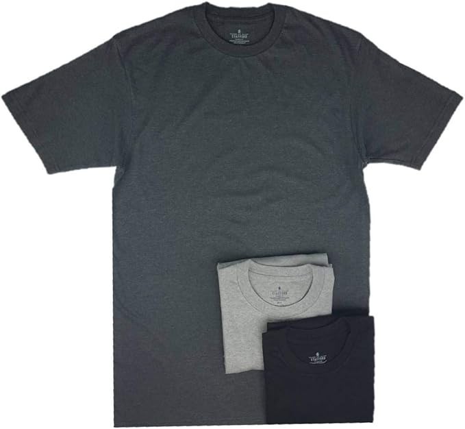 b4 Stafford 3 Pack Men’s Big & Tall Heavyweight Cotton V-Neck T-Shirts (MedTALL)