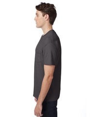 Hanes Mens T Shirt Beefy Adult Pocket 100% Cotton Blank Short Sleeve Plain Chest