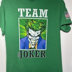 Six Flags Men’s Graphic T-shirt Team THE Joker Green Short Sleeve Medium