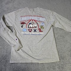 Champion Mens M Long Sleeve T-Shirt Gray 2015 NCAA Final Four Basketball Graphic
