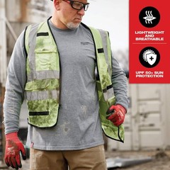 Milwaukee Men’s Medium Gray Cotton/Polyester Long-Sleeve Hybrid Work T-Shirt